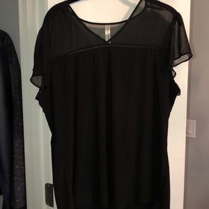 Sheer black blouse